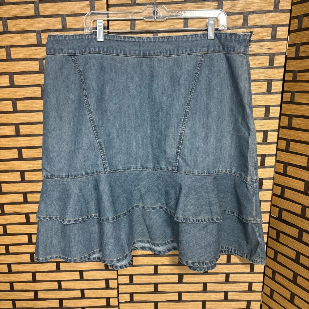 Venezia Denim Ruffle Skirt Size 18